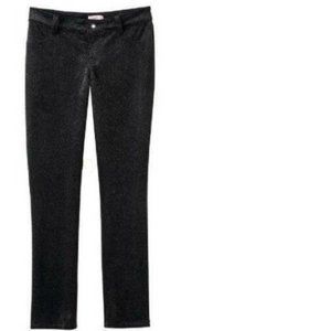 Girls Jeggings Pants 14 Black Velour Adjustable Waist SO Glitter Stretch Jeweled